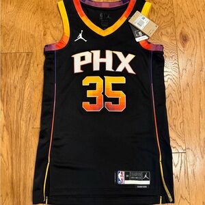 NBA Phoenix Suns Kevin Durant Black and Orange Men's Jersey